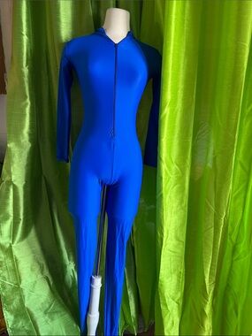 Blue Kids One-Piece Zipper Jumpsuit